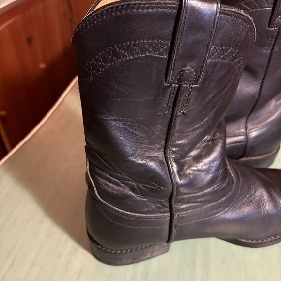 Mens Ariat ATS Heritage Black Leather Roper Western Boots Size 10 W #34101 - Picture 12 of 16
